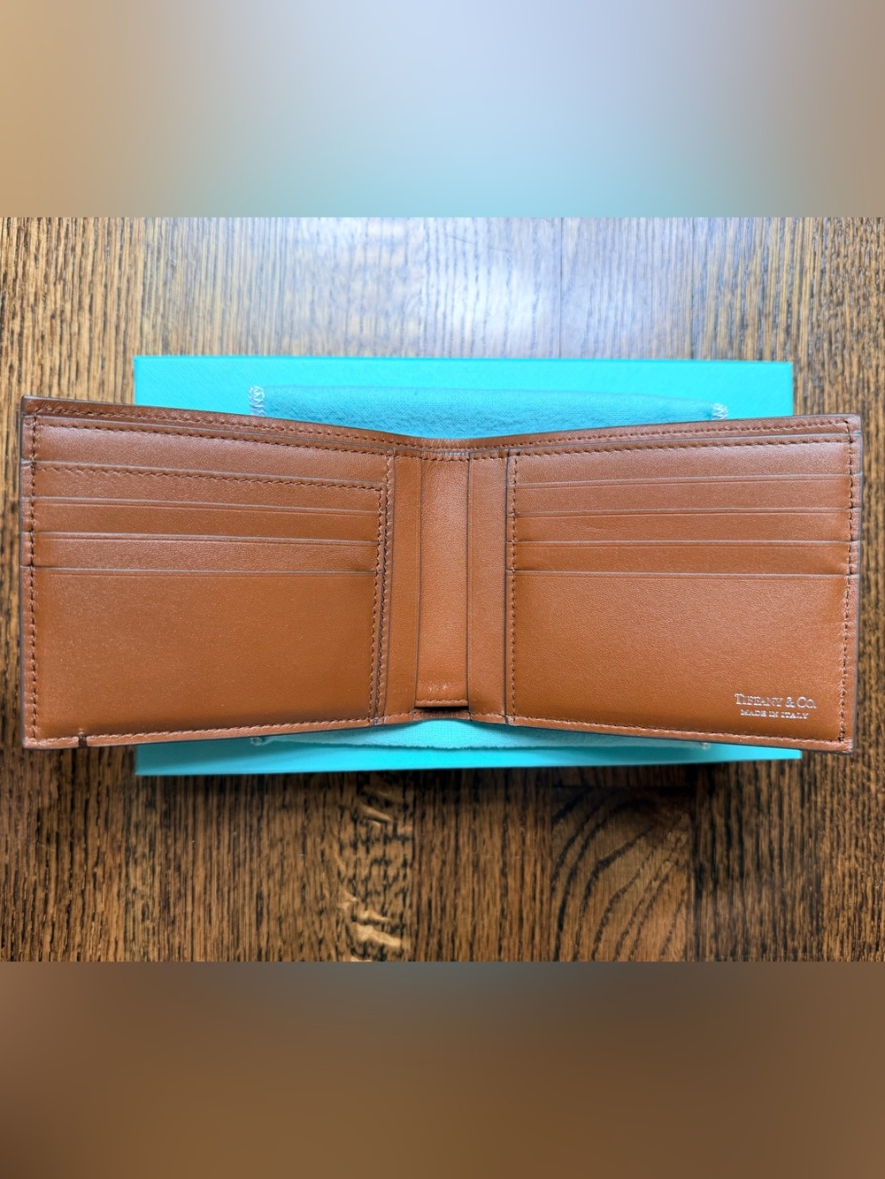 Tiffany & Co. Brown Leather Bi-Fold Wallet NWT
